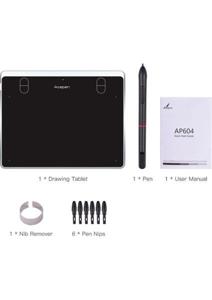 AP604 Kırmızı 6x4" 8192 Seviye Basınç Çizim Grafik Tablet fırsatları
