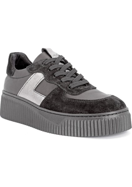 L04.465 Süet Deri Kadın Spor Ayakkabı Siyah