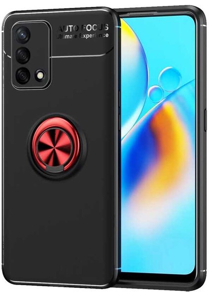 Oppo A74 4g Kılıf Metal Yüzüklü Standlı Yumuşak Ravel Silikon Kapak
