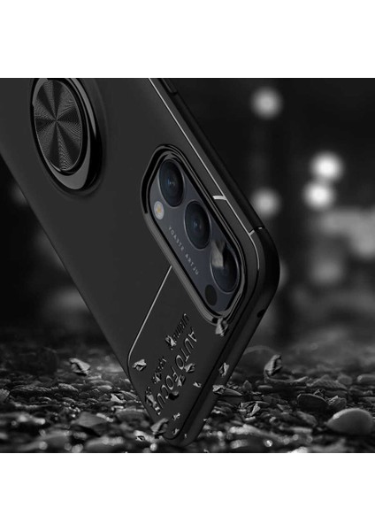 Oppo Reno 4 Kılıf Metal Yüzüklü Standlı Yumuşak Ravel Silikon Kapak