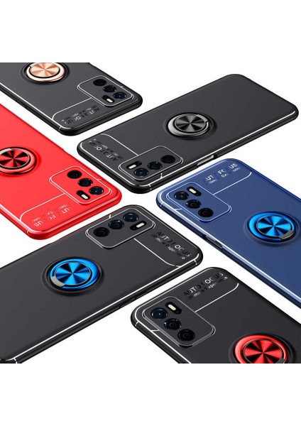 Oppo A16 Kılıf Metal Yüzüklü Standlı Yumuşak Ravel Silikon Kapak modelleri