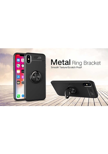 Apple iPhone x Kılıf Metal Yüzüklü Standlı Yumuşak Ravel Silikon Kapak indirimleri