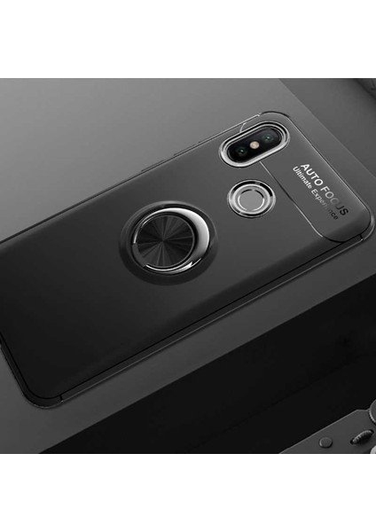 Xiaomi Mi 8 Se Kılıf Metal Yüzüklü Standlı Yumuşak Ravel Silikon Kapak