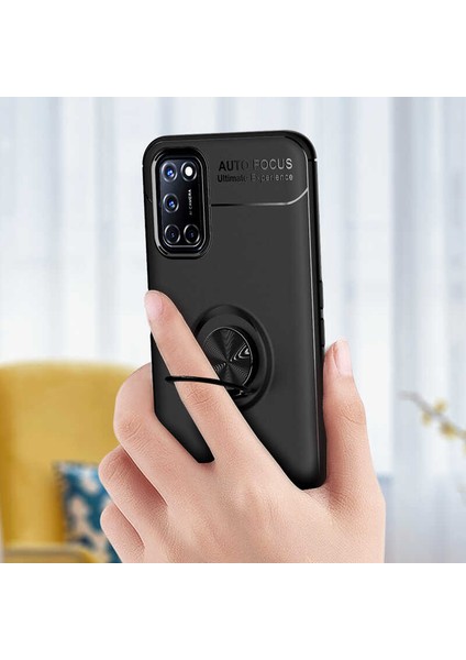 Oppo Reno A72 Kılıf Metal Yüzüklü Standlı Yumuşak Ravel Silikon Kapak fırsatları