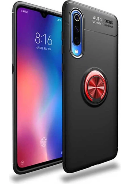 Kip GSM Xiaomi Mi 9 Se Kılıf Metal Yüzüklü Standlı Yumuşak Ravel Silikon Kapak