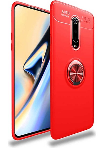 Xiaomi Mi 9t Kılıf Metal Yüzüklü Standlı Yumuşak Ravel Silikon Kapak