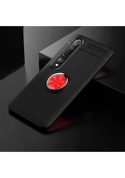 Kip GSM Xiaomi Mi 10 Kılıf Metal Yüzüklü Standlı Yumuşak Ravel Silikon Kapak