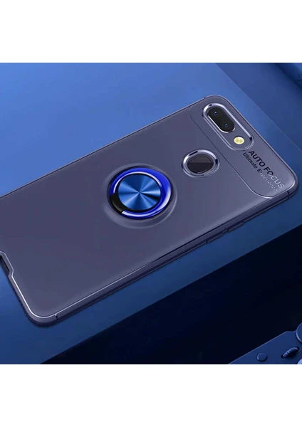 Kip GSM Xiaomi Mi 8 Lite Kılıf Metal Yüzüklü Standlı Yumuşak Ravel Silikon Kapak