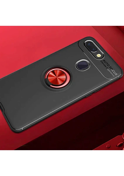 Kip GSM Xiaomi Mi 8 Lite Kılıf Metal Yüzüklü Standlı Yumuşak Ravel Silikon Kapak