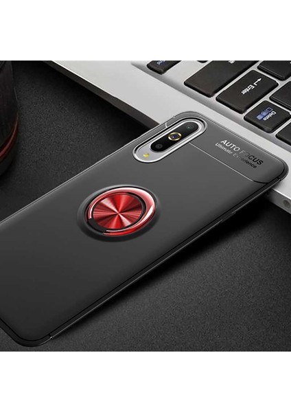 Xiaomi Mi A3 Kılıf Metal Yüzüklü Standlı Yumuşak Ravel Silikon Kapak