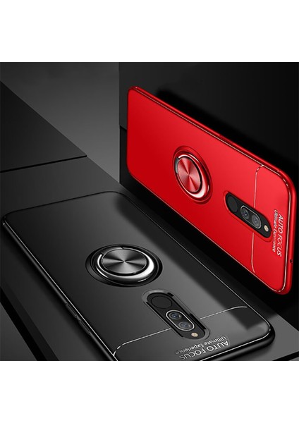 Xiaomi Redmi 8 Kılıf Metal Yüzüklü Standlı Yumuşak Ravel Silikon Kapak