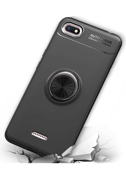 Xiaomi Redmi 6A Kılıf Metal Yüzüklü Standlı Yumuşak Ravel Silikon Kapak fırsatları