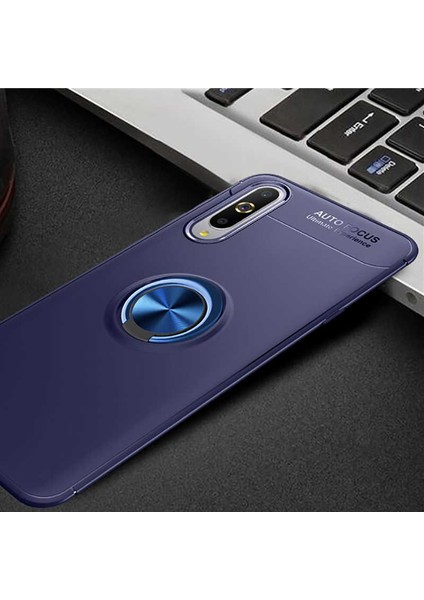 Xiaomi Mi A3 Kılıf Metal Yüzüklü Standlı Yumuşak Ravel Silikon Kapak