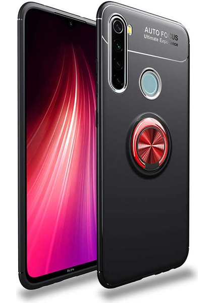 Xiaomi Redmi Note 8 Kılıf Metal Yüzüklü Standlı Yumuşak Ravel Silikon Kapak