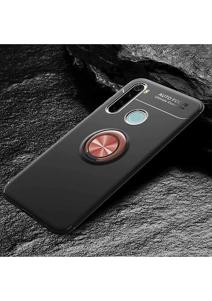 Xiaomi Redmi Note 8t Kılıf Metal Yüzüklü Standlı Yumuşak Ravel Silikon Kapak