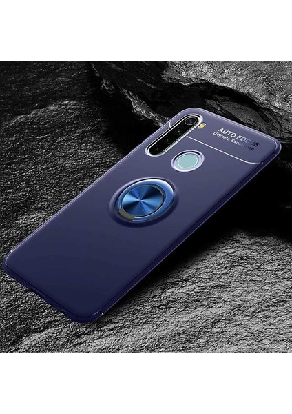 Xiaomi Redmi Note 8t Kılıf Metal Yüzüklü Standlı Yumuşak Ravel Silikon Kapak