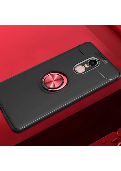 Xiaomi Redmi Note 4x Kılıf Metal Yüzüklü Standlı Yumuşak Ravel Silikon Kapak