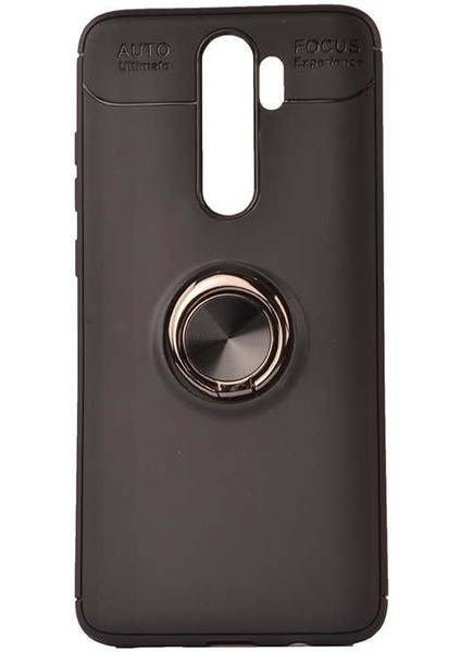 Xiaomi Redmi Note 8 Pro Kılıf Metal Yüzüklü Standlı Yumuşak Ravel Silikon Kapak