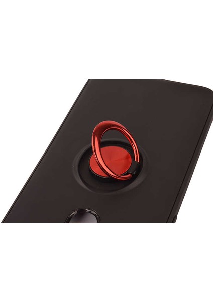 Xiaomi Redmi Note 8 Pro Kılıf Metal Yüzüklü Standlı Yumuşak Ravel Silikon Kapak