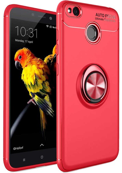 Xiaomi Redmi 4x Kılıf Metal Yüzüklü Standlı Yumuşak Ravel Silikon Kapak
