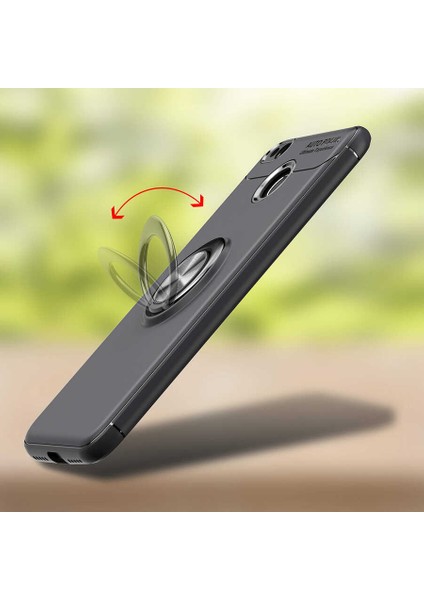 Xiaomi Redmi 4x Kılıf Metal Yüzüklü Standlı Yumuşak Ravel Silikon Kapak