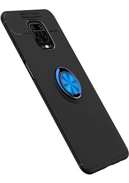 Xiaomi Redmi Note 9 Pro Kılıf Metal Yüzüklü Standlı Yumuşak Ravel Silikon Kapak