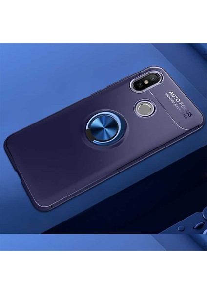 Xiaomi Redmi Note 7 Kılıf Metal Yüzüklü Standlı Yumuşak Ravel Silikon Kapak