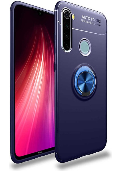 Xiaomi Redmi Note 8 Kılıf Metal Yüzüklü Standlı Yumuşak Ravel Silikon Kapak