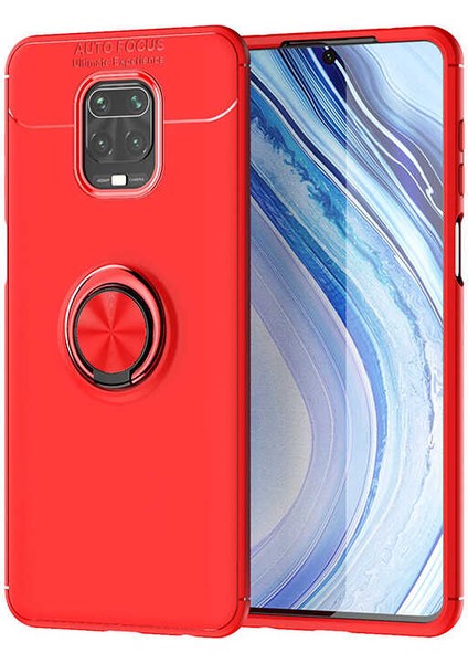 Xiaomi Redmi Note 9s Kılıf Metal Yüzüklü Standlı Yumuşak Ravel Silikon Kapak