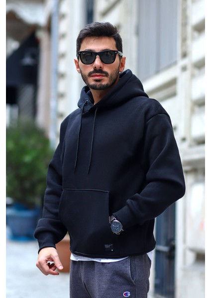 Bd Oversize Hoodie Kanguru Cepli Sweatshirt Siyah fiyatları