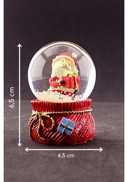 Sevgiliye Hediye Yeni Yıl Noel Baba Hediyeleri Temalı Mini Boy Kar Küresi 6,5 cm