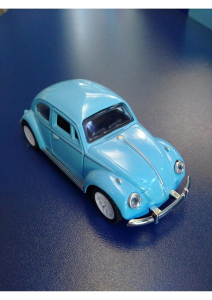 Dekoratif Hediye Mavi Çek-Bırak Metal Vosvos Araba Dıe Cast Büyük Boy 12CM
