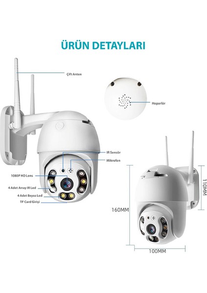 DF-804W 2.0 Mp Hd Lens 3.6mm Güvenlik Kamerası