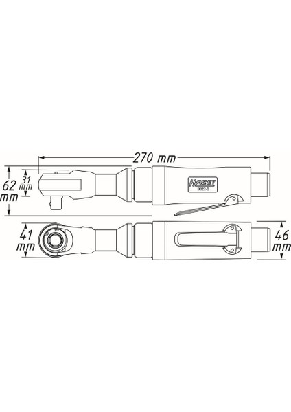 9022-2 70 Nm 1/2" Hazet Havalı Cırcır