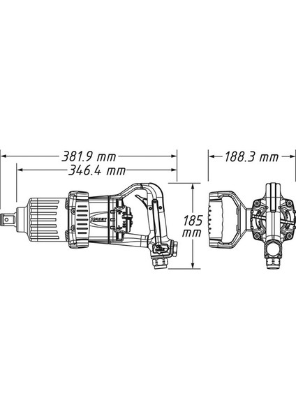 9014 Ps-1 3400 Nm 1" Hazet Havalı Sıkma Sökme Tabancası