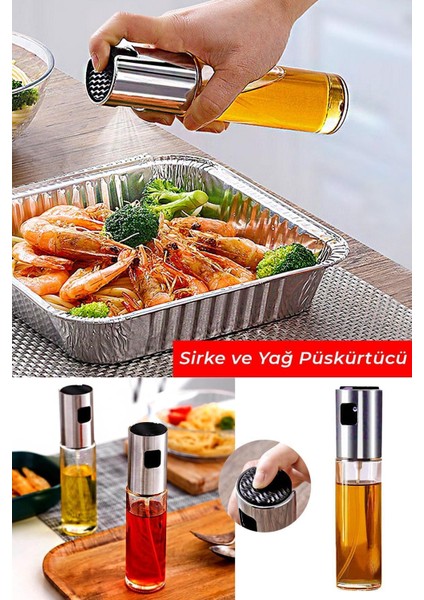 Yağ Sirke Püskürtücü Cam Sprey Şişe Yağdanlık ve Limon Püskürtme Şişesi 100 ml