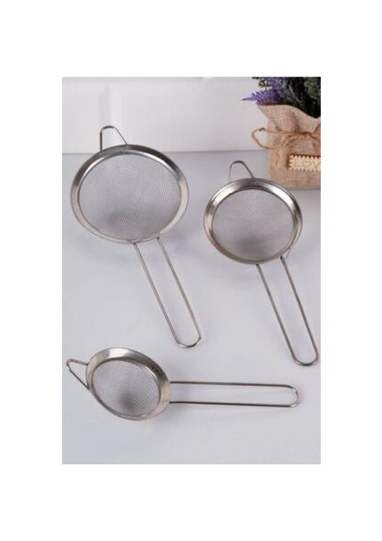 Paslanmaz Çelik 3 Lü Süzgeç