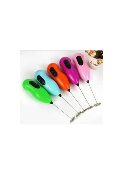 Kahve Köpürtücü Pilli Mini Mixer Kahve Süt Tütüncü Köpürtücü Karıştırıcı Cappucino Mikser Turuncu