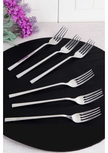 6 Adet Lüx Çelik Yemek Çatalı