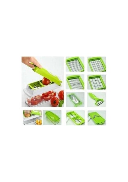 Nicer Dicer Plus 10 Parça Pratik Patates Soğan Sebze Dilimleyici Doğrayıcı
