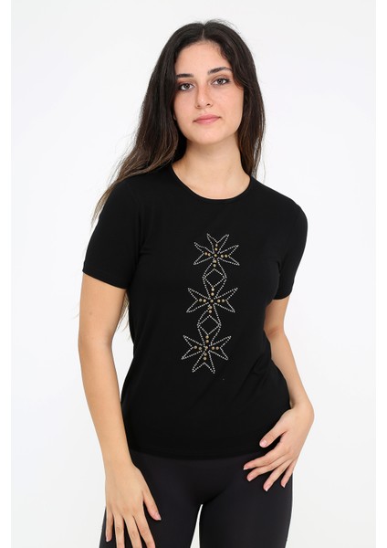 Taş Detaylı Kısa Kol Bluz