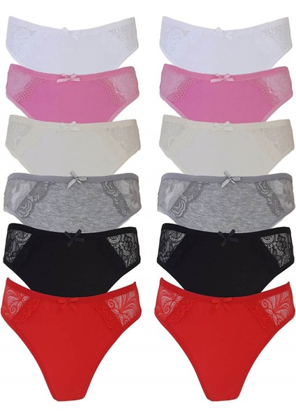 12 'li Firuze Dantelli Bayan Elastan Bikini Külot Kombin fiyatları