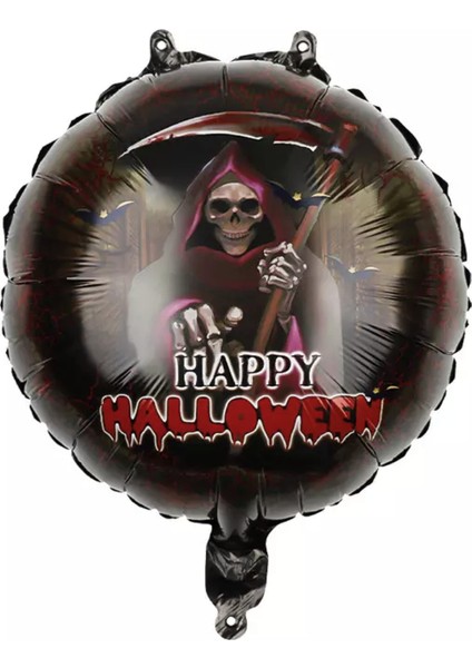 Cadılar Bayramı Oraklı Iskelet Happy Halloween Folyo Balon
