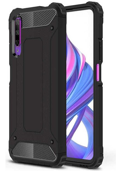 Huawei P Smart Pro 2019 Kılıf Çift Katmanlı Tank Silikon Kapak