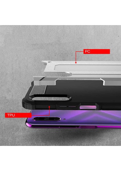 Huawei P Smart Pro 2019 Kılıf Çift Katmanlı Tank Silikon Kapak