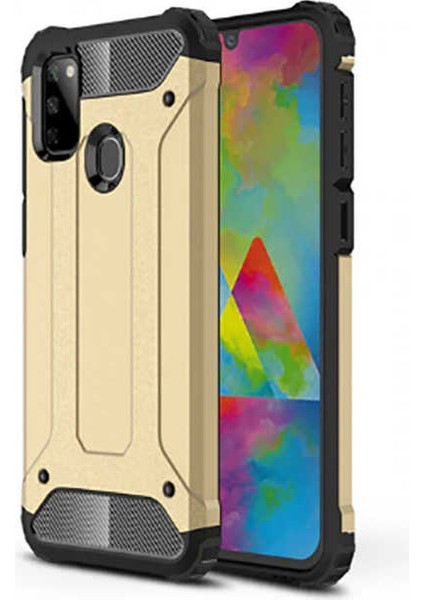 Galaxy M21 Kılıf Çift Katmanlı Tank Silikon Kapak