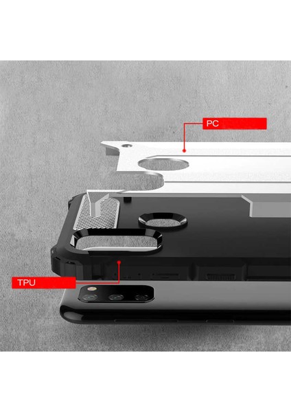Galaxy M21 Kılıf Çift Katmanlı Tank Silikon Kapak