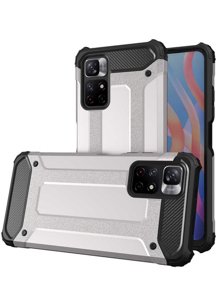 Xiaomi Redmi Note 11S Global Kılıf Çift Katmanlı Tank Silikon Kapak