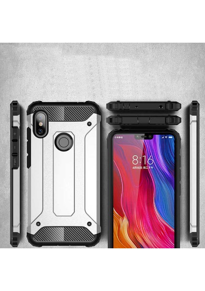 Xiaomi Redmi 6 Kılıf Çift Katmanlı Tank Silikon Kapak