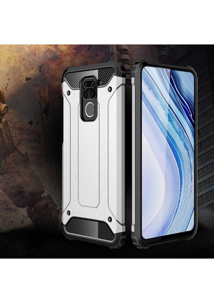 Xiaomi Redmi Note 9 Kılıf Çift Katmanlı Tank Silikon Kapak
